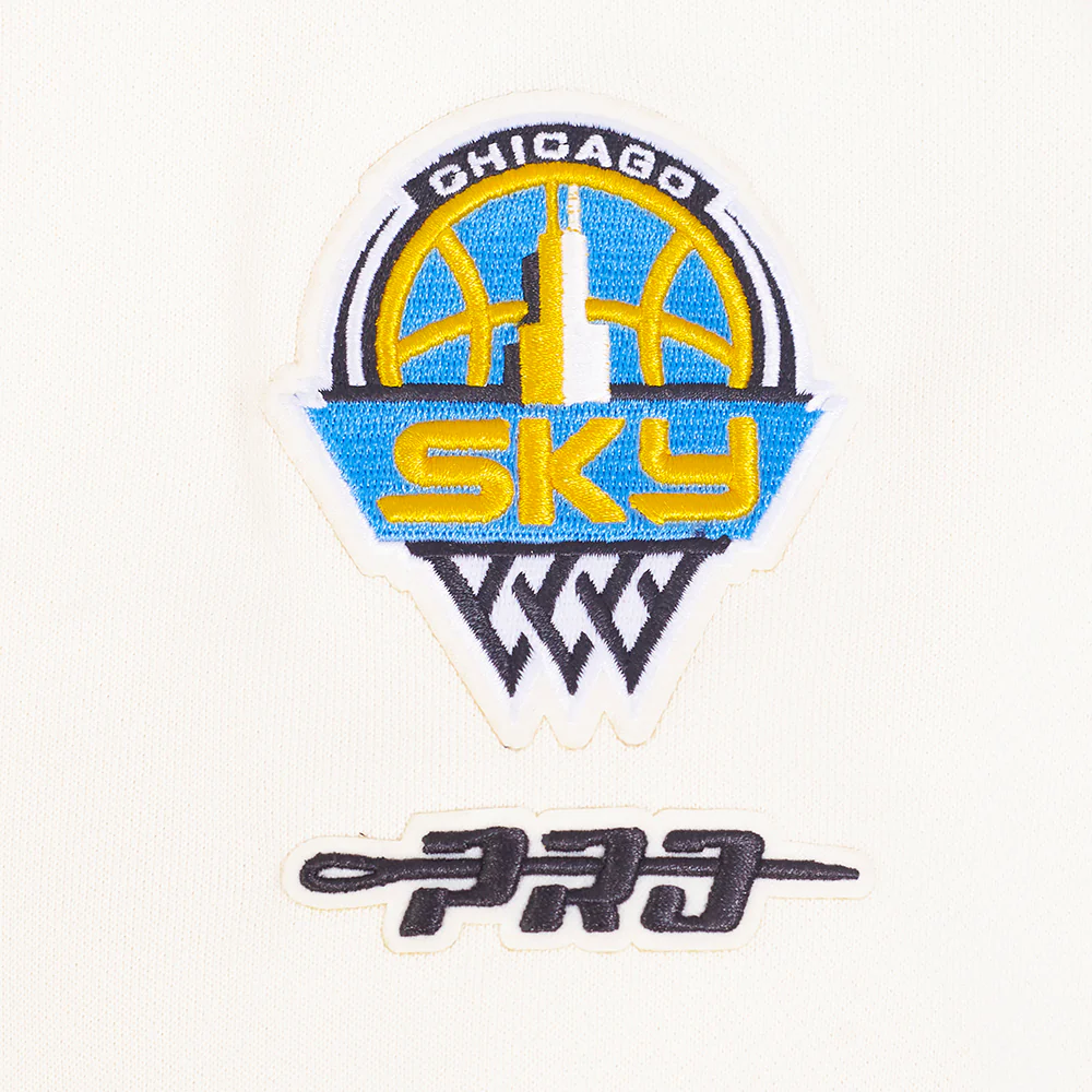 WNBA CHICAGO SKY RETRO CLASSICS WOMEN'S RIB FLEECE CROPPED PULLOVER HOODIE (EGGSHELL/ UNIVERSITY BLUE) - Image 6