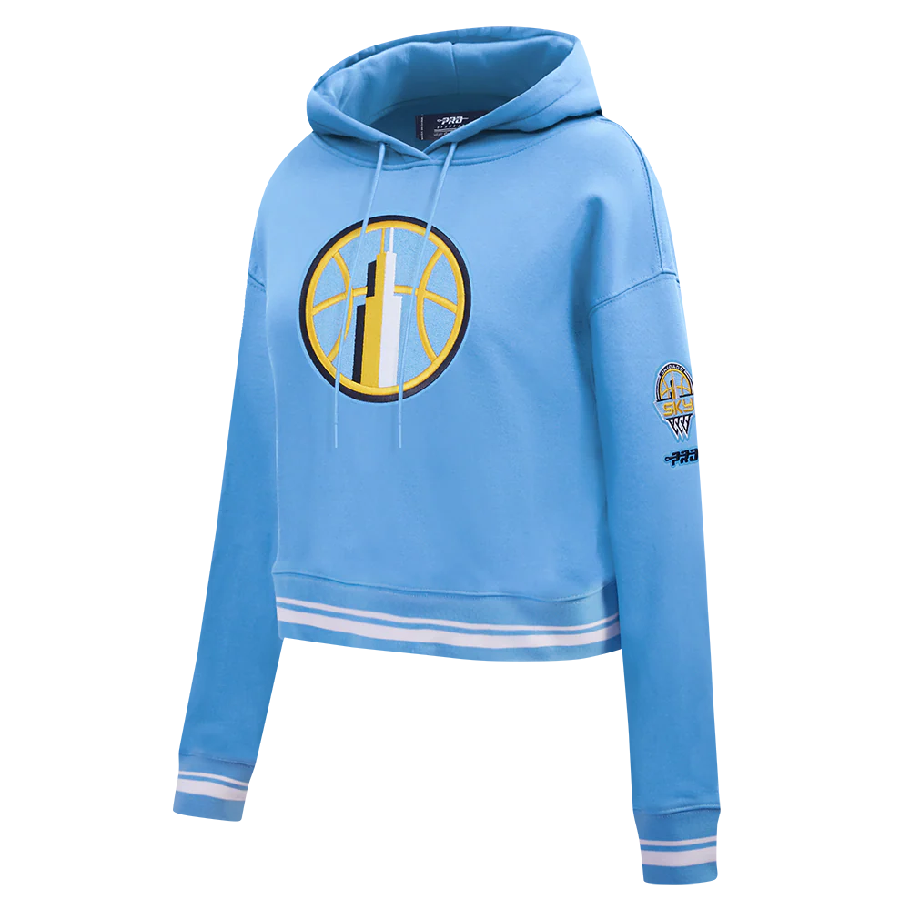 WNBA CHICAGO SKY RETRO CLASSICS WOMEN'S RIB FLEECE CROPPED PULLOVER HOODIE (UNIVERSITY BLUE) - Image 2