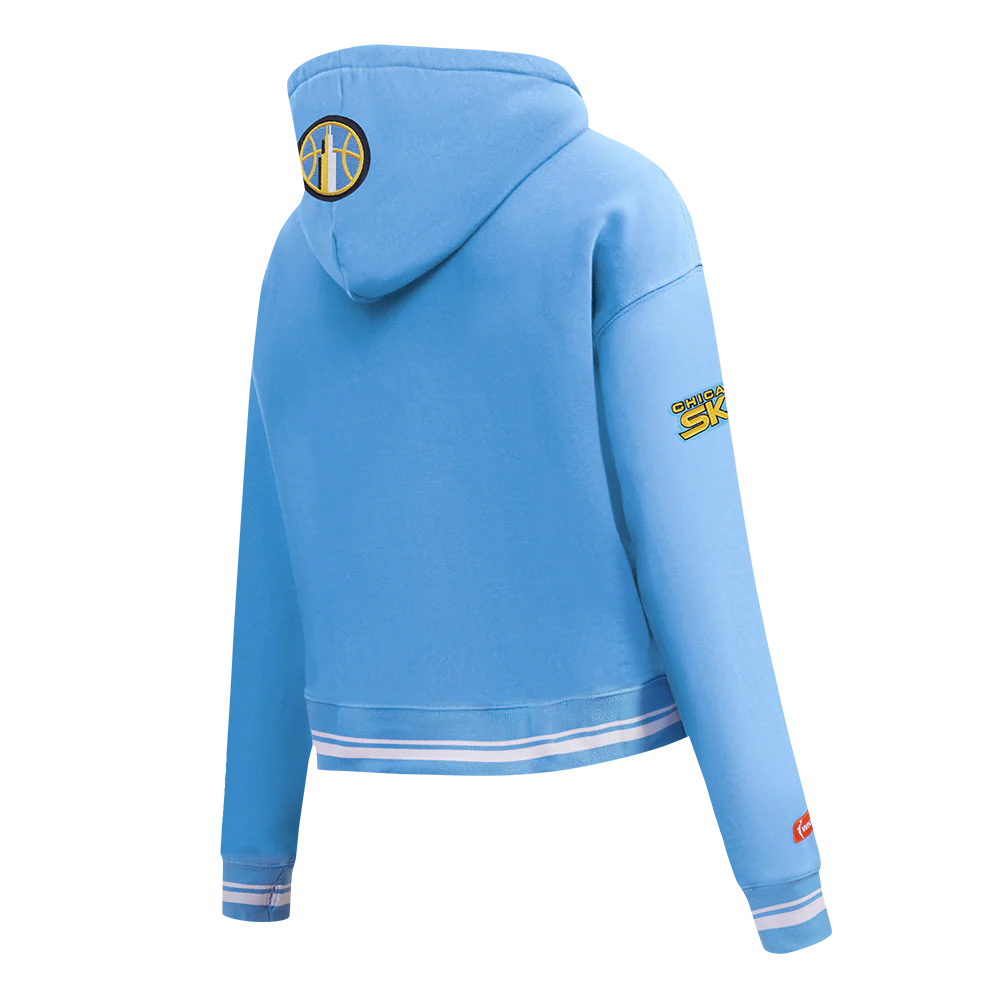 WNBA CHICAGO SKY RETRO CLASSICS WOMEN'S RIB FLEECE CROPPED PULLOVER HOODIE (UNIVERSITY BLUE) - Image 4