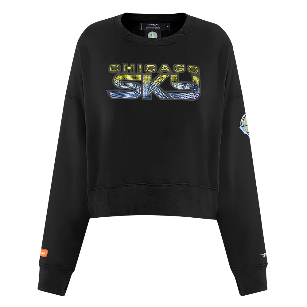 WNBA CHICAGO SKY JEWELS WOMEN'S FLEECE CREWNECK (BLACK)