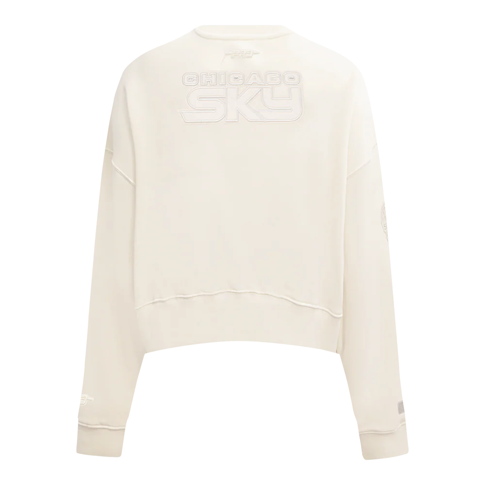 WNBA  CHICAGO SKY NEUTRAL WOMEN'S FLEECE CREWNECK (EGGSHELL) - Image 5