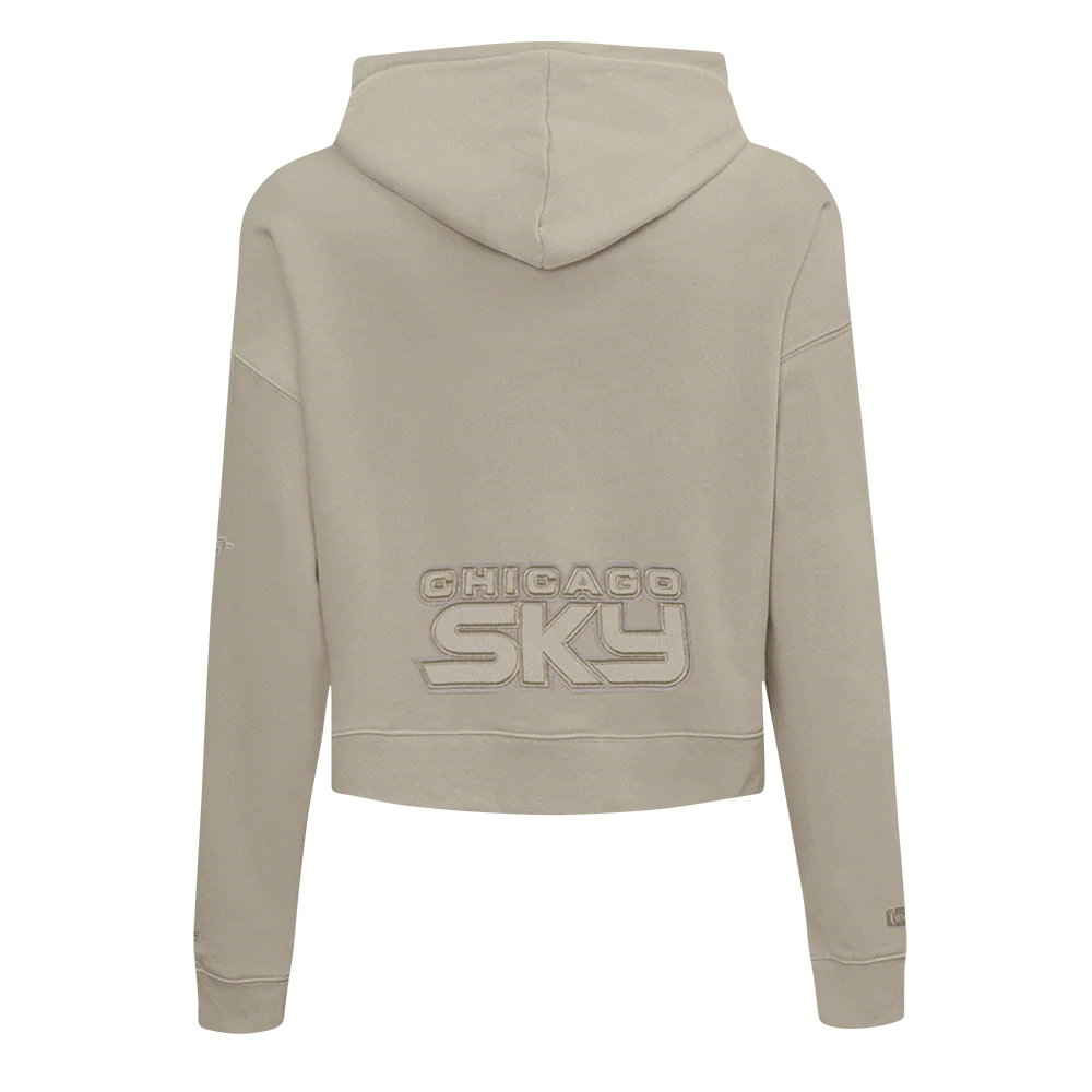 WNBA CHICAGO SKY NEUTRAL WOMEN'S FLEECE CROPPED PULLOVER HOODIE (TAUPE) - Image 3