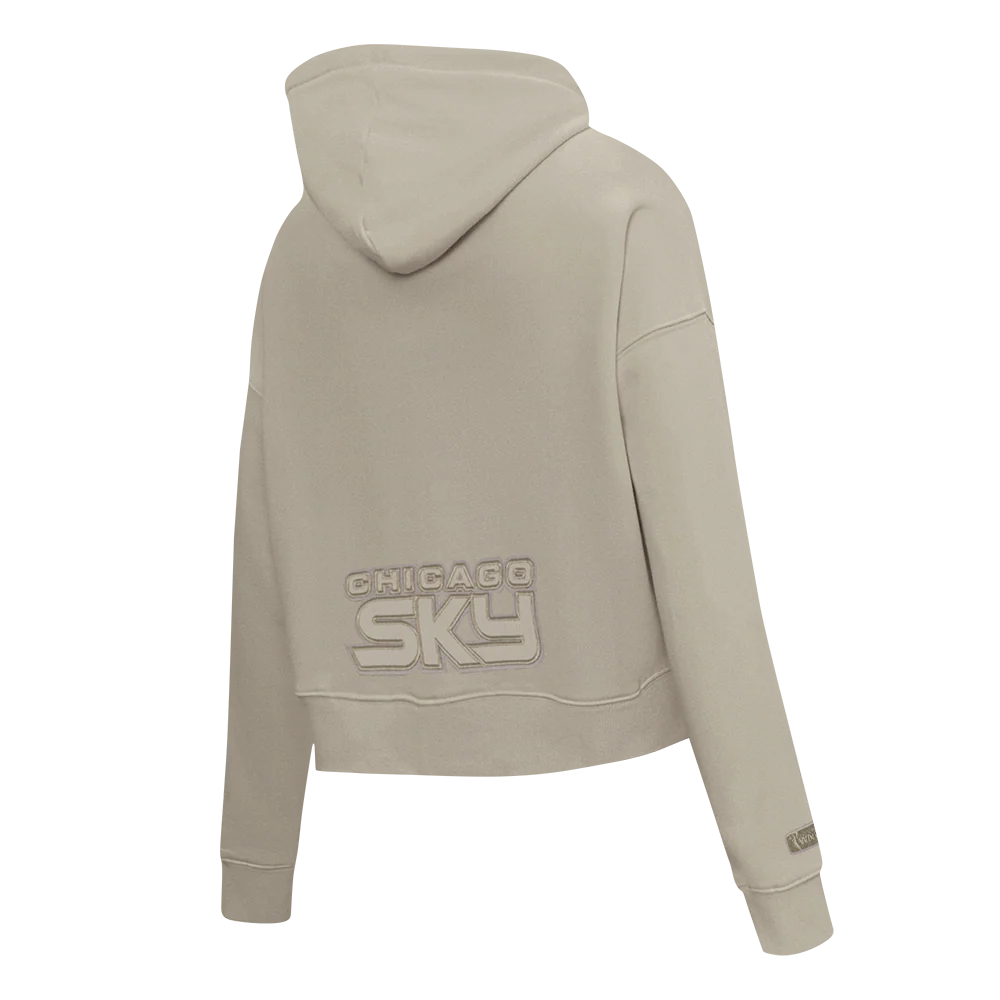 WNBA CHICAGO SKY NEUTRAL WOMEN'S FLEECE CROPPED PULLOVER HOODIE (TAUPE) - Image 4