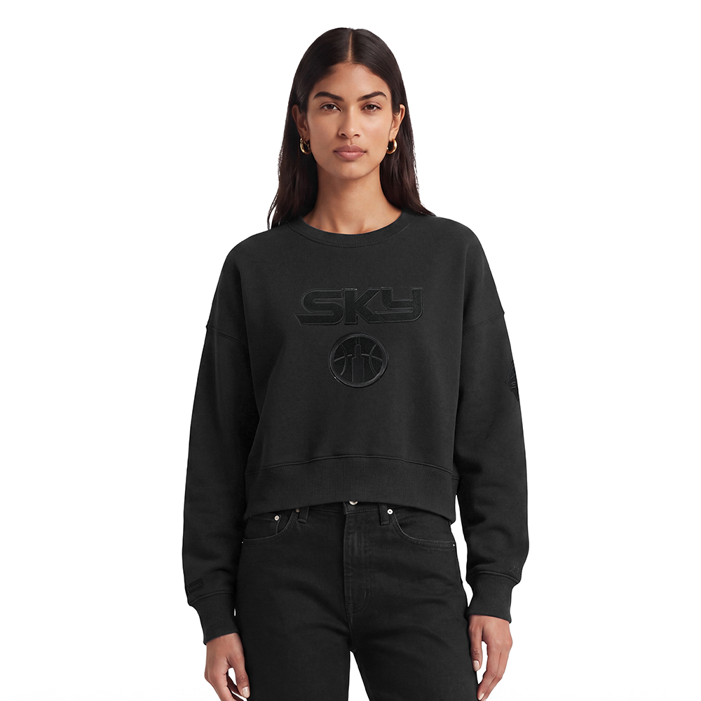 WNBA CHICAGO SKY TRIPLE BLACK WOMEN'S FLEECE CREWNECK (BLACK)