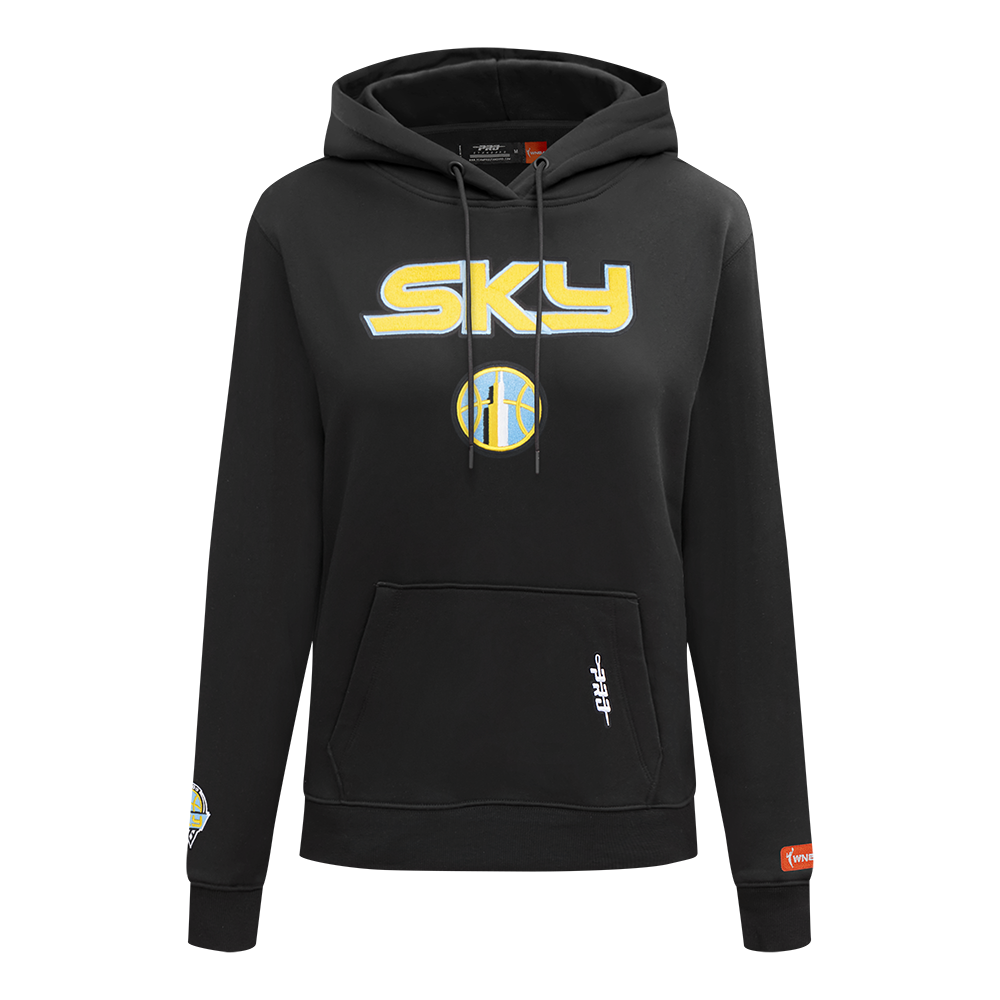WNBA CHICAGO SKY CLASSIC ESSENTIALS WOMEN'S FLEECE PULLOVER HOODIE (BLACK)