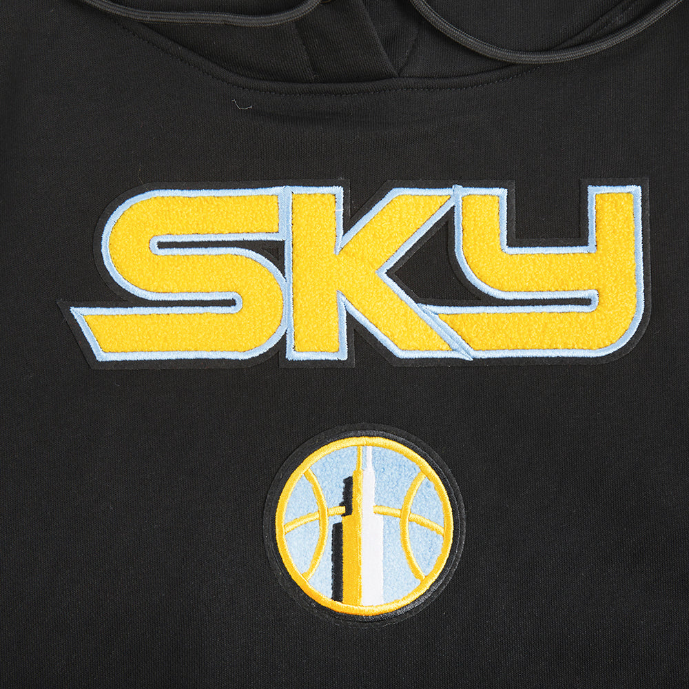 WNBA CHICAGO SKY CLASSIC ESSENTIALS WOMEN'S FLEECE PULLOVER HOODIE (BLACK) - Image 7