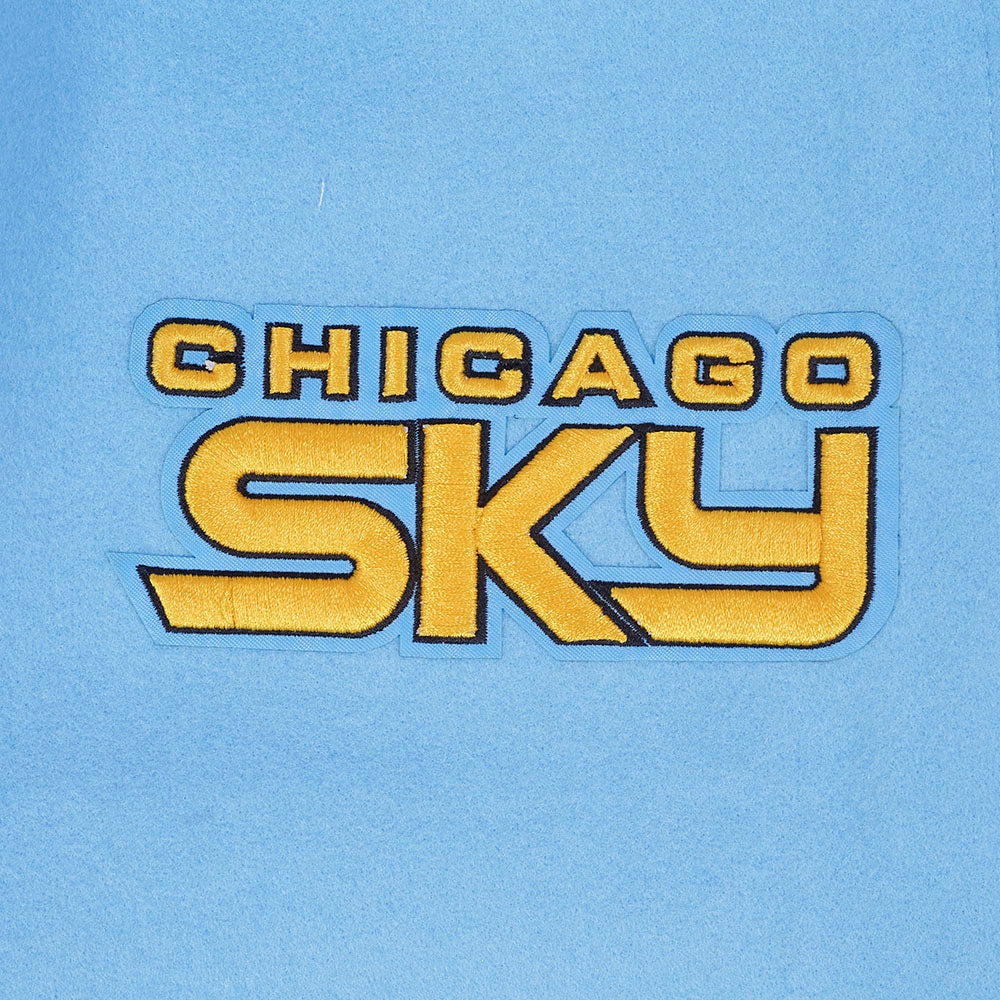 WNBA CHICAGO SKY RETRO CLASSICS WOMEN'S RIB WOOL VARSITY JACKET (UNIVERSITY BLUE/WHITE) - Image 8