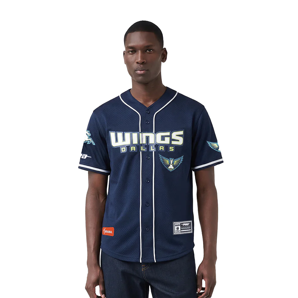 WNBA DALLAS WINGS MESH MEN'S BUTTON DOWN SHIRT (MIDNIGHT NAVY)