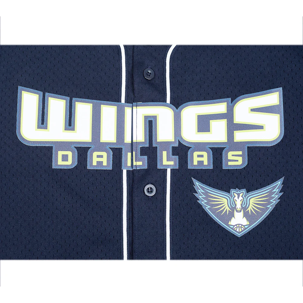 WNBA DALLAS WINGS MESH MEN'S BUTTON DOWN SHIRT (MIDNIGHT NAVY) - Image 12