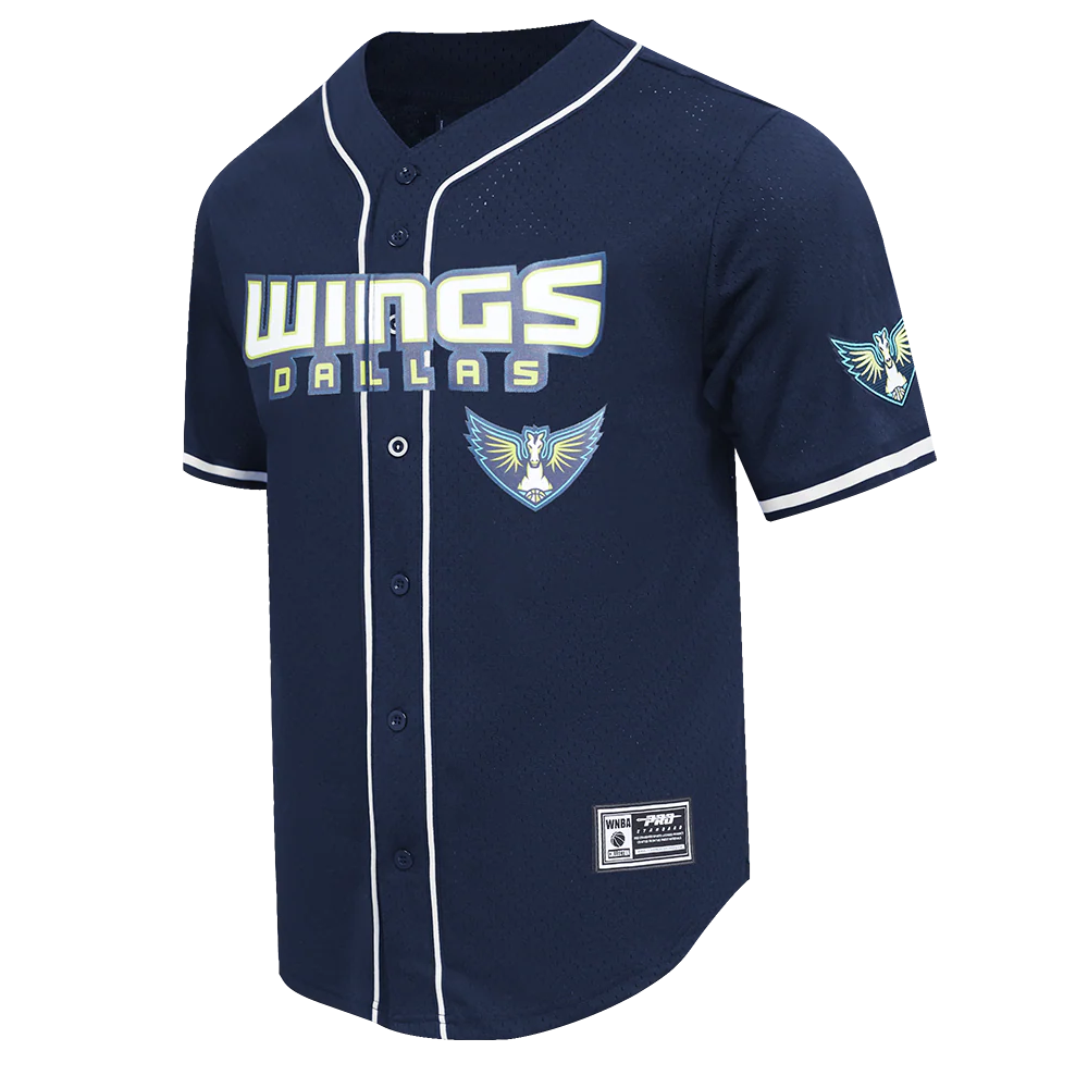 WNBA DALLAS WINGS MESH MEN'S BUTTON DOWN SHIRT (MIDNIGHT NAVY) - Image 4