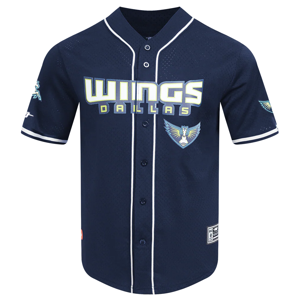 WNBA DALLAS WINGS MESH MEN'S BUTTON DOWN SHIRT (MIDNIGHT NAVY) - Image 5
