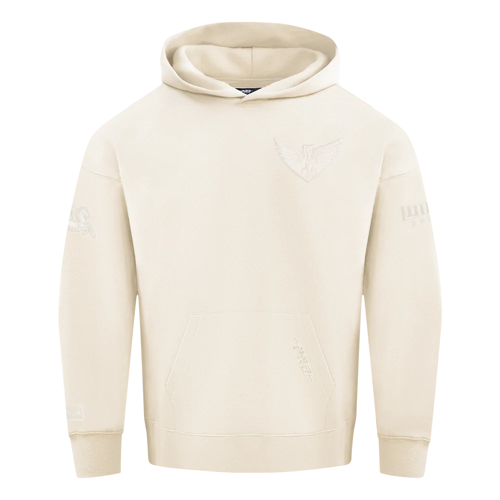 WNBA DALLAS WINGS NEUTRAL MEN'S DROP SHOULDER FLC PO HOODIE (EGGSHELL) - Image 3