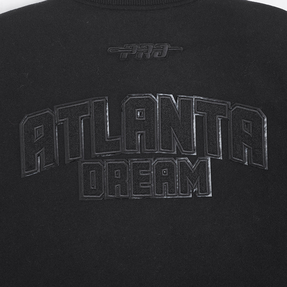 WNBA DALLAS WINGS TRIPLE BLACK MEN'S WOOL VARSITY JACKET (JET BLACK) - Image 5