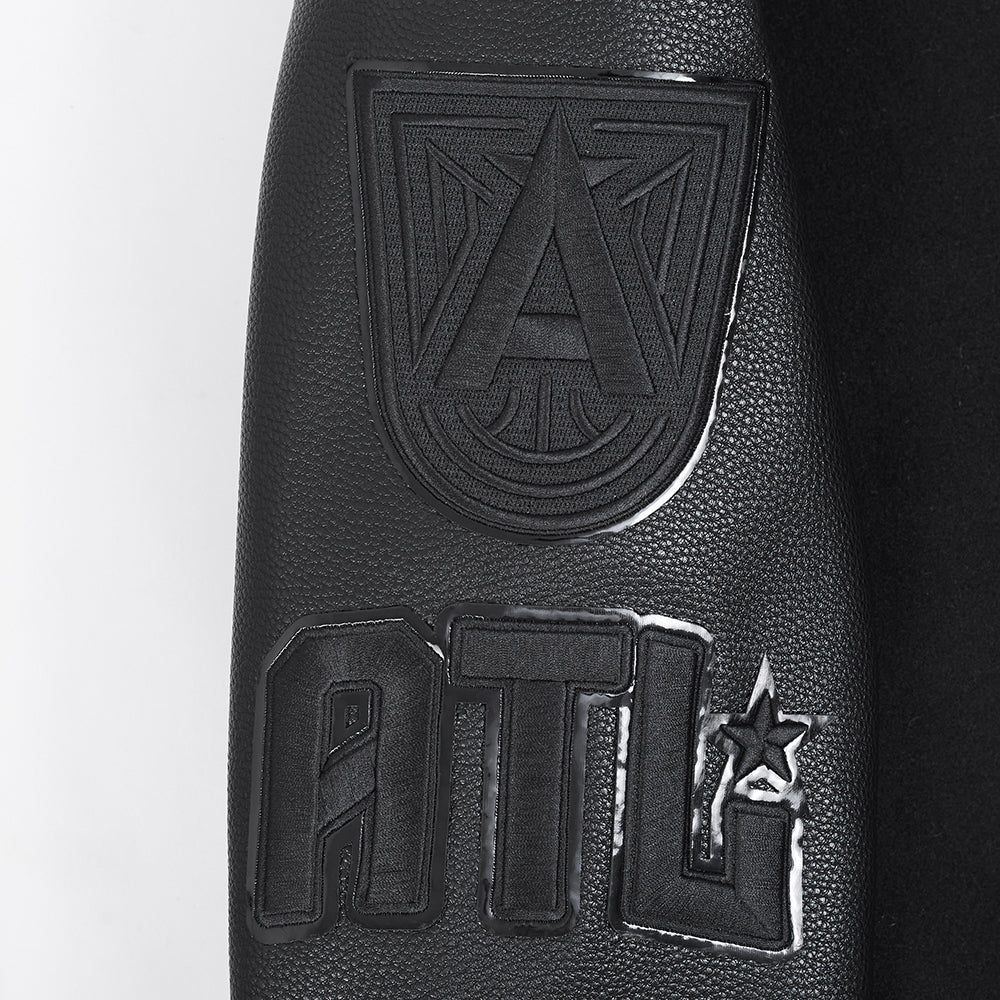 WNBA DALLAS WINGS TRIPLE BLACK MEN'S WOOL VARSITY JACKET (JET BLACK) - Image 6