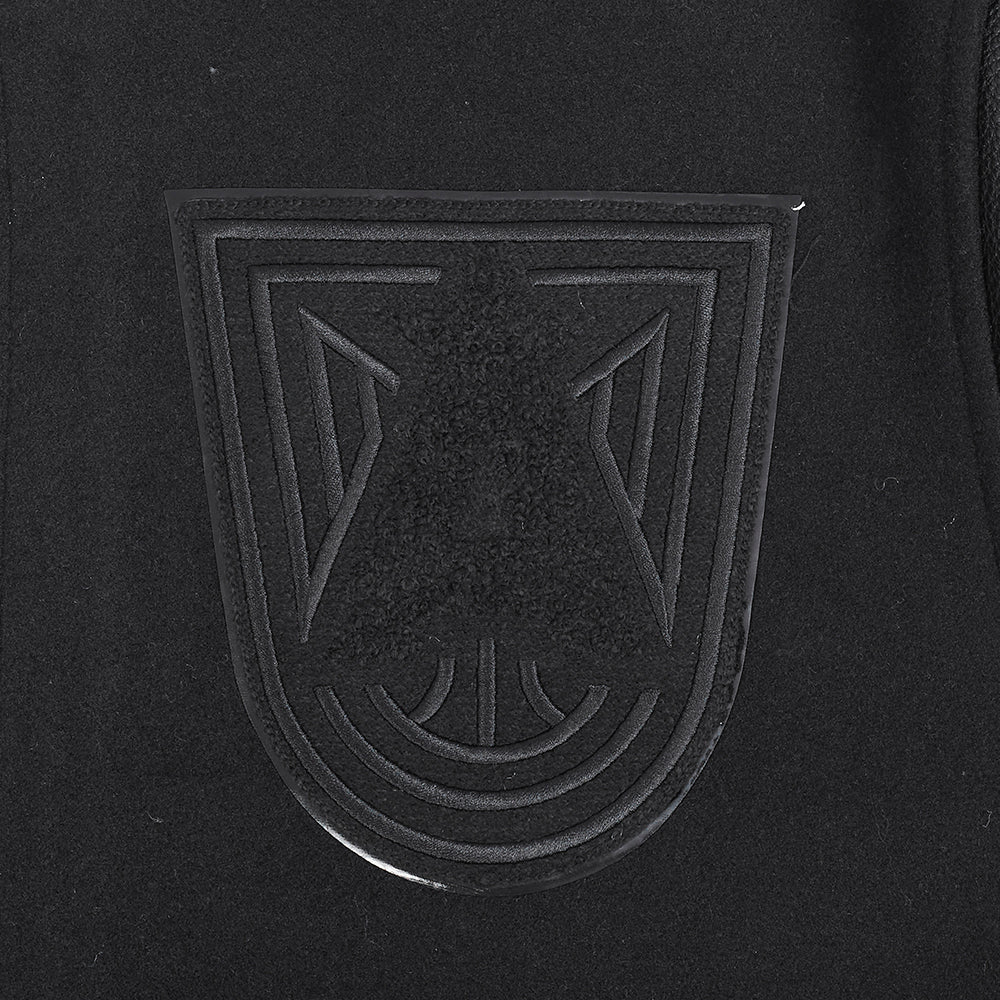 WNBA DALLAS WINGS TRIPLE BLACK MEN'S WOOL VARSITY JACKET (JET BLACK) - Image 8