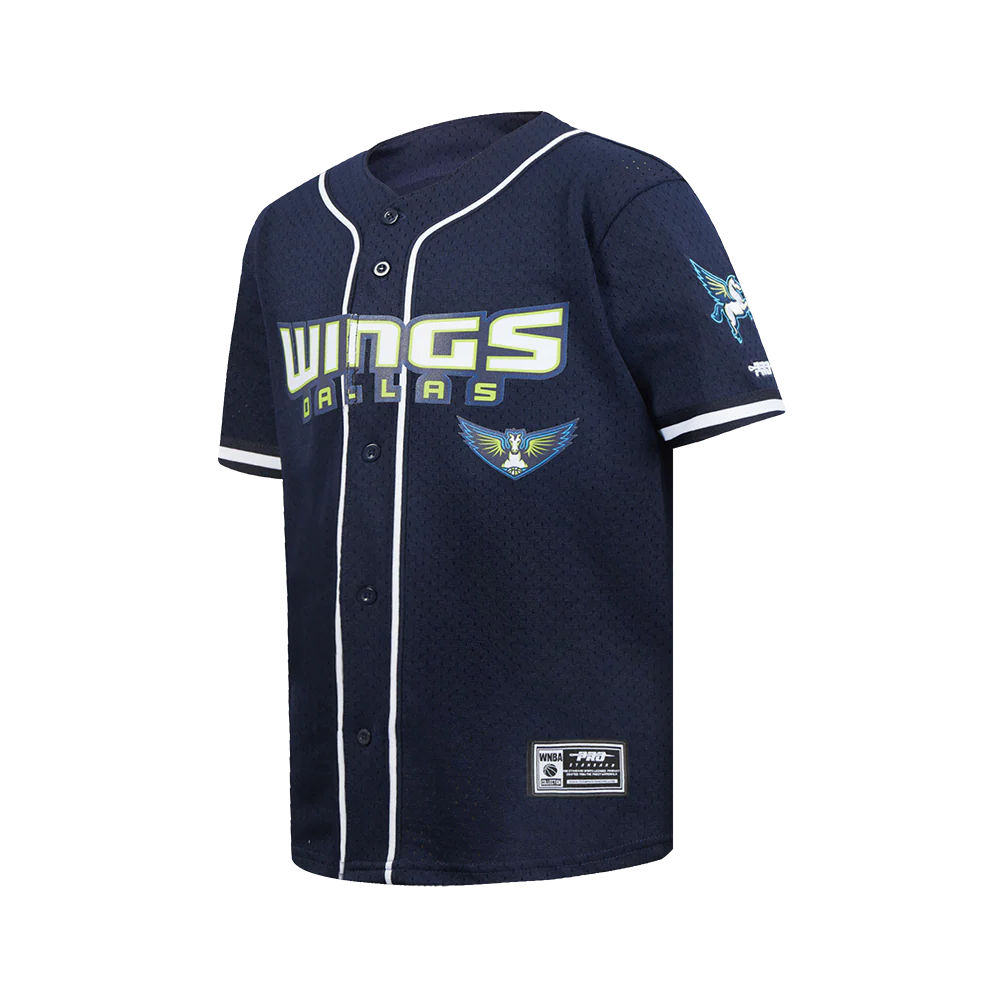 DALLAS WINGS CLASSIC MESH BIG BOY'S BUTTON DOWN SHIRT (MIDNIGHT NAVY) - Image 2