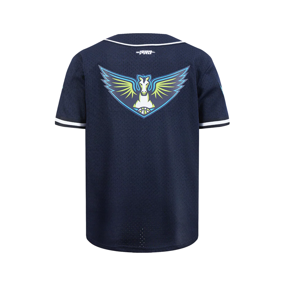DALLAS WINGS CLASSIC MESH BIG BOY'S BUTTON DOWN SHIRT (MIDNIGHT NAVY) - Image 3