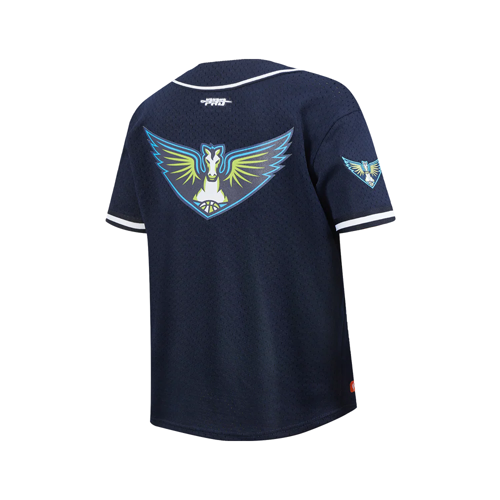 DALLAS WINGS CLASSIC MESH BIG BOY'S BUTTON DOWN SHIRT (MIDNIGHT NAVY) - Image 4