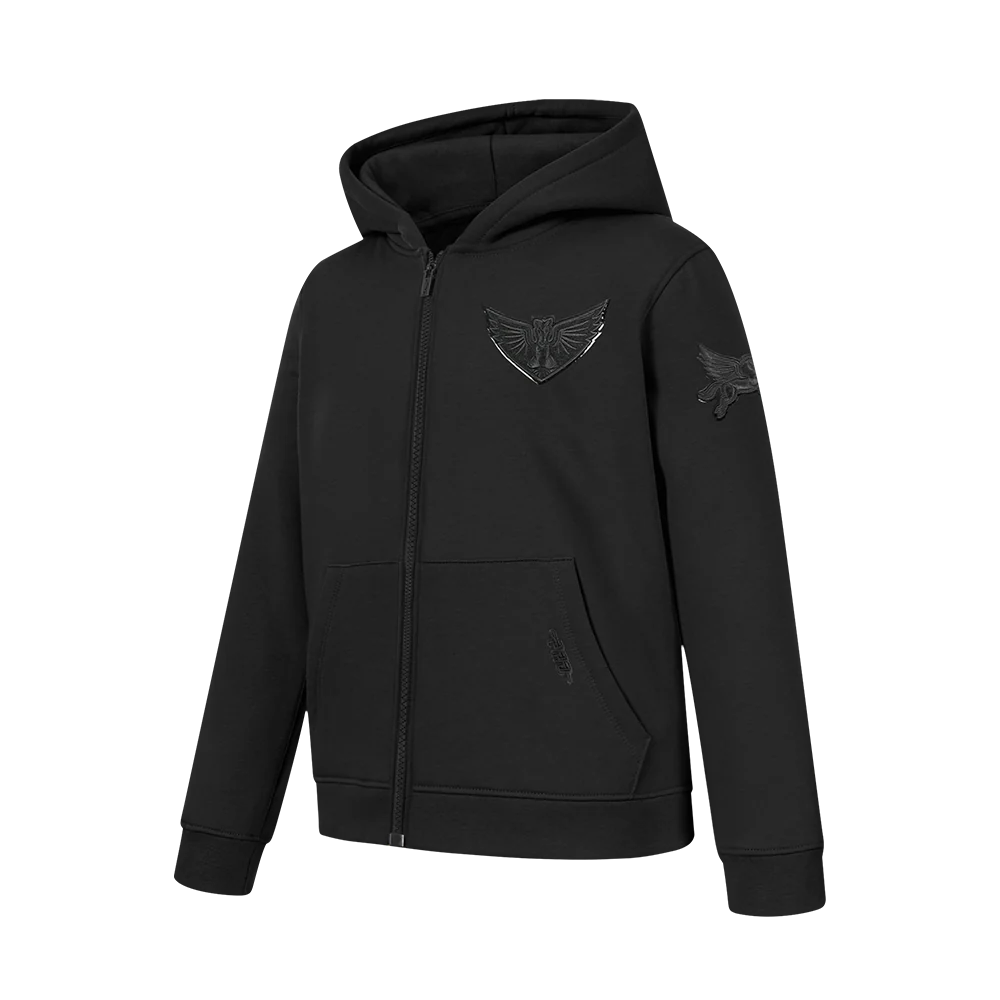 WNBA DALLAS WINGS TRIPLE BLACK BIG BOYS FLC FZ HOODIE (BLACK) - Image 2