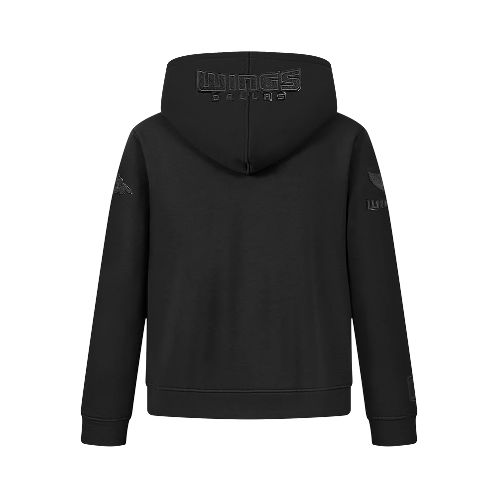WNBA DALLAS WINGS TRIPLE BLACK BIG BOYS FLC FZ HOODIE (BLACK) - Image 3