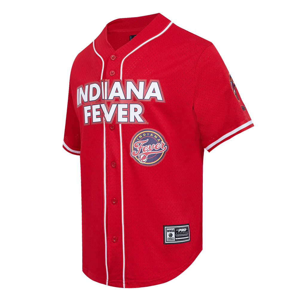 WNBA  INDIANA FEVER MESH MEN'S BUTTON DOWN SHIRT (RED) - Image 2