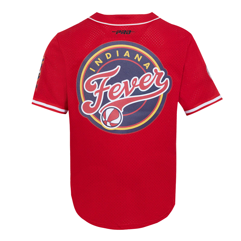 WNBA  INDIANA FEVER MESH MEN'S BUTTON DOWN SHIRT (RED) - Image 3