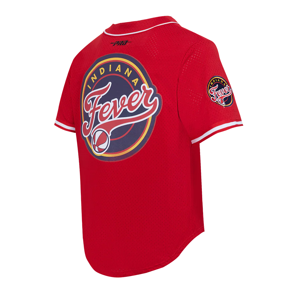 WNBA  INDIANA FEVER MESH MEN'S BUTTON DOWN SHIRT (RED) - Image 4