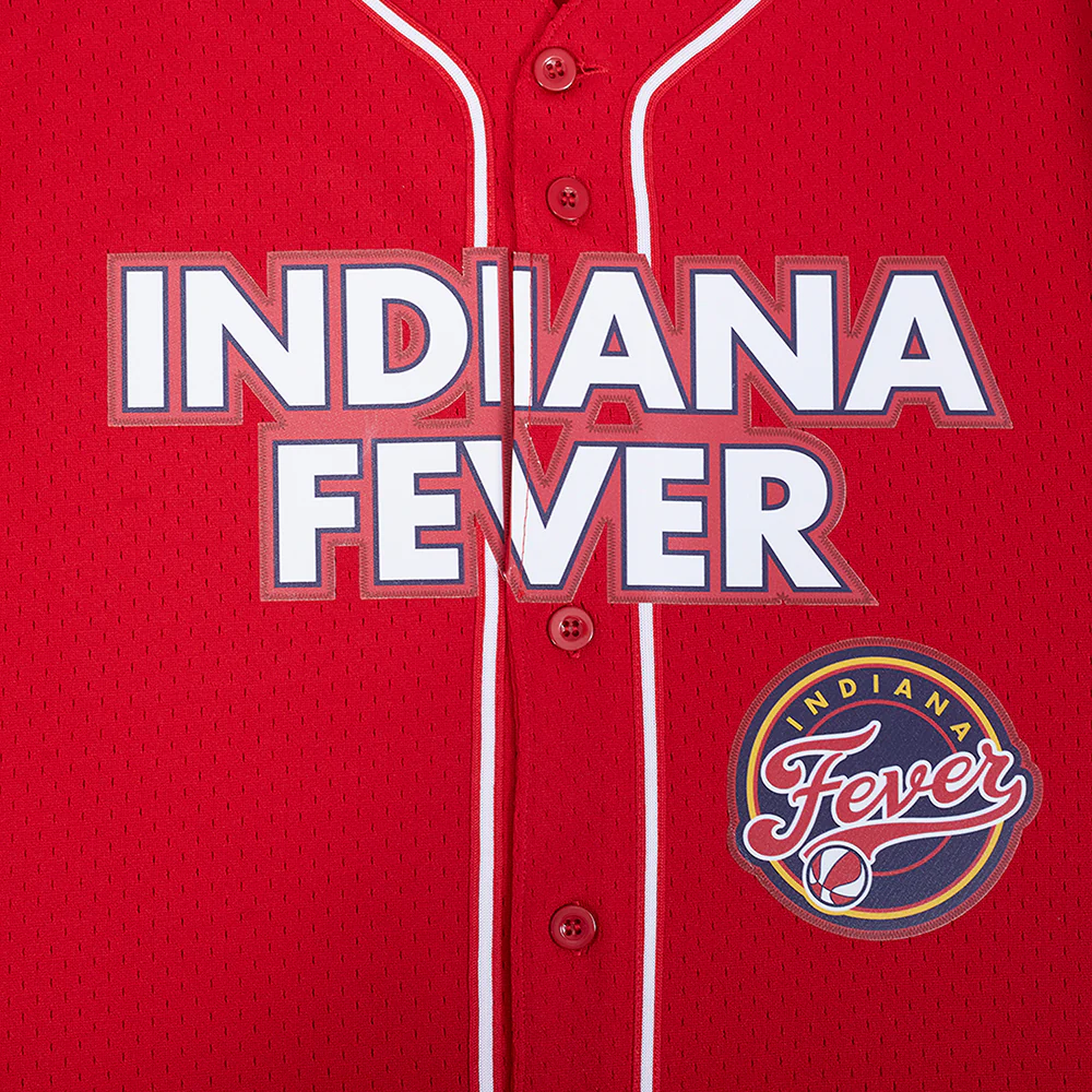 WNBA  INDIANA FEVER MESH MEN'S BUTTON DOWN SHIRT (RED) - Image 8
