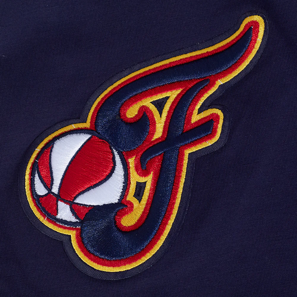 WNBA INDIANA FEVER CLASSIC CHENILLE MEN'S DOUBLE KNIT PULLOVER HOODIE (MIDNIGHT NAVY) - Image 7