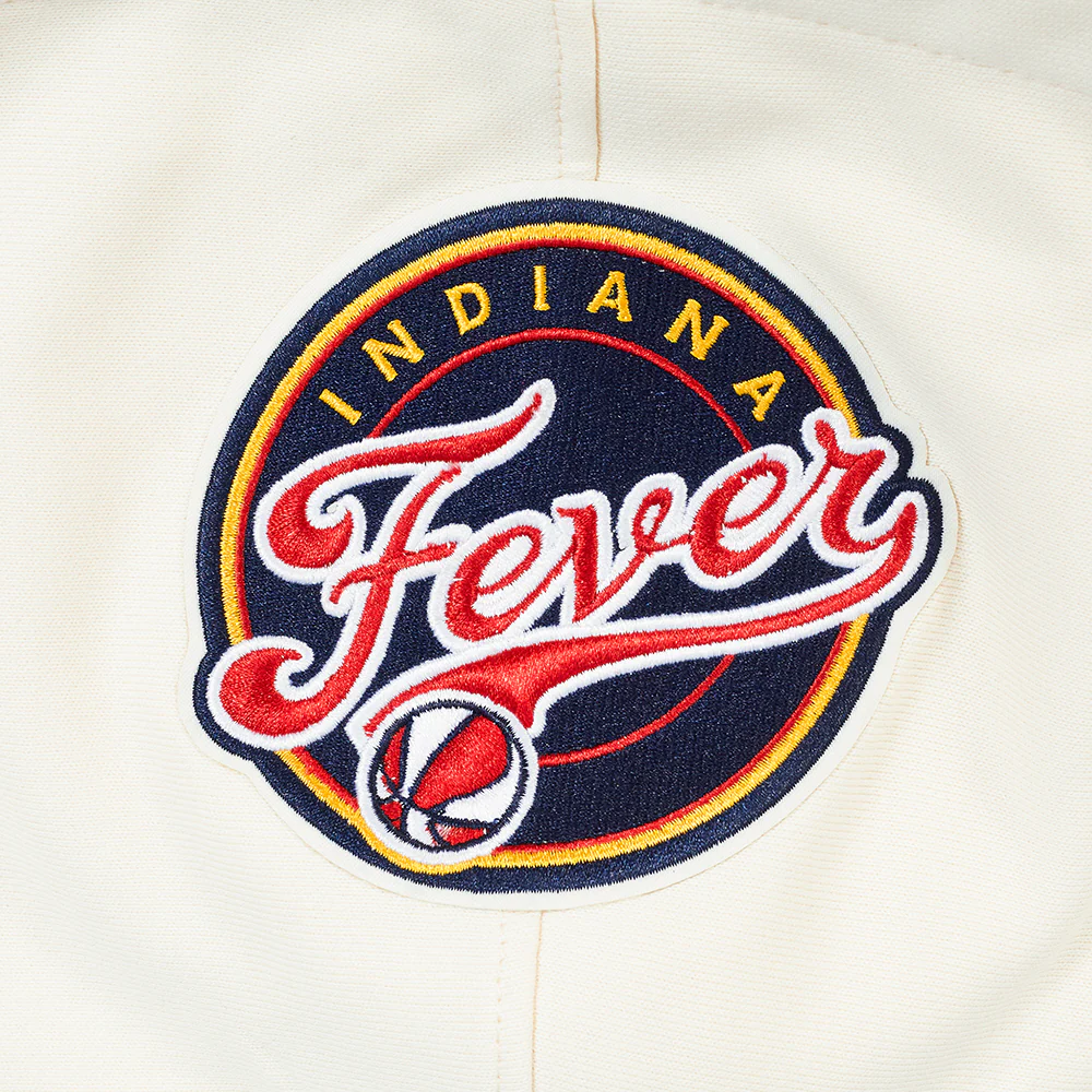 WNBA INDIANA FEVER RETRO CLASSICS MEN'S RIB FLEECE PULLOVER HOODIE (EGGSHELL/ MIDNIGHT NAVY) - Image 5