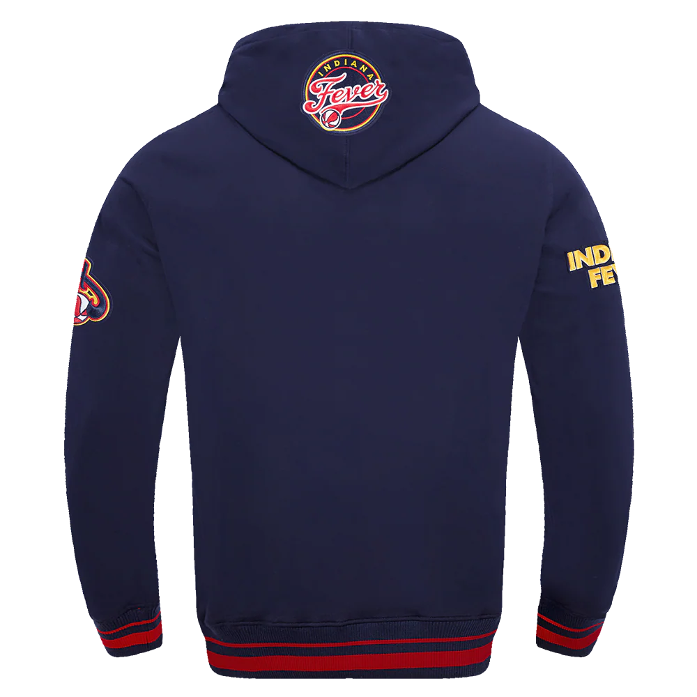 WNBA INDIANA FEVER RETRO CLASSICS MEN'S RIB FLEECE PULLOVER HOODIE (MIDNIGHT NAVY/RED/MIDNIGHT NAVY) - Image 3