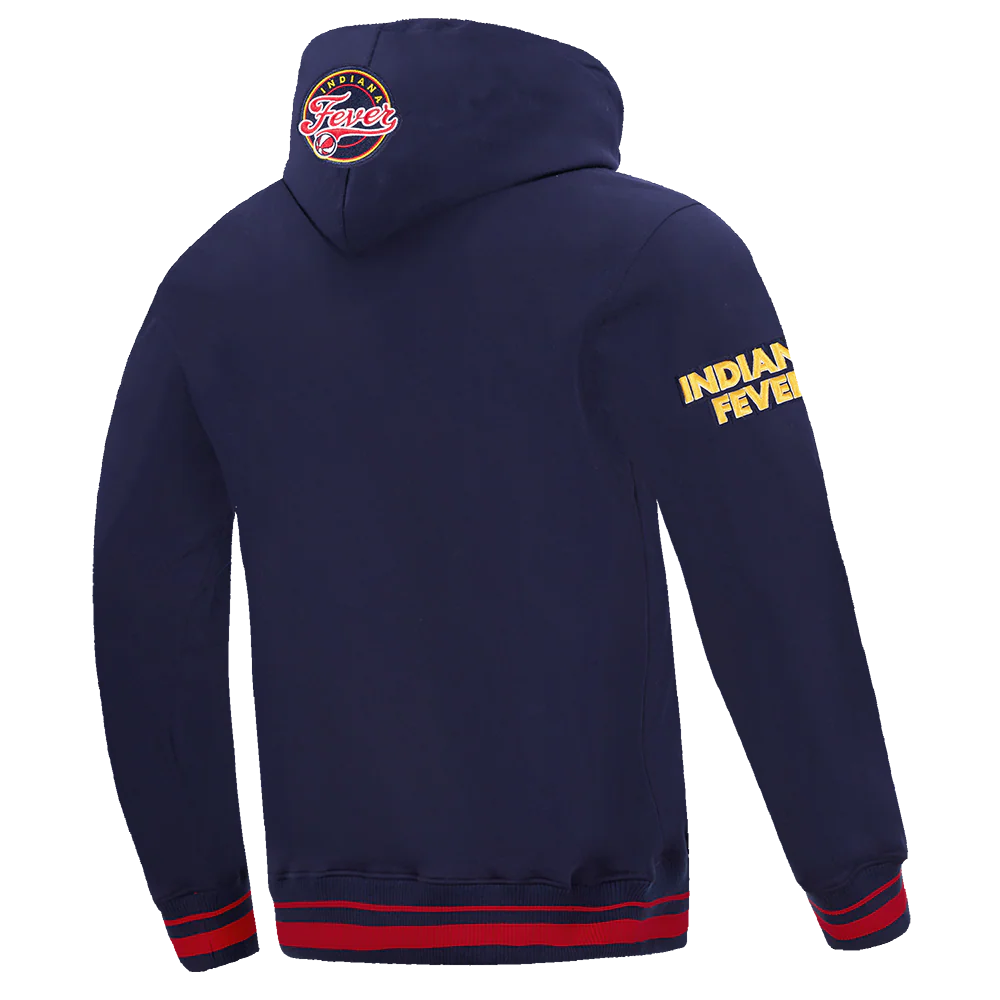 WNBA INDIANA FEVER RETRO CLASSICS MEN'S RIB FLEECE PULLOVER HOODIE (MIDNIGHT NAVY/RED/MIDNIGHT NAVY) - Image 4