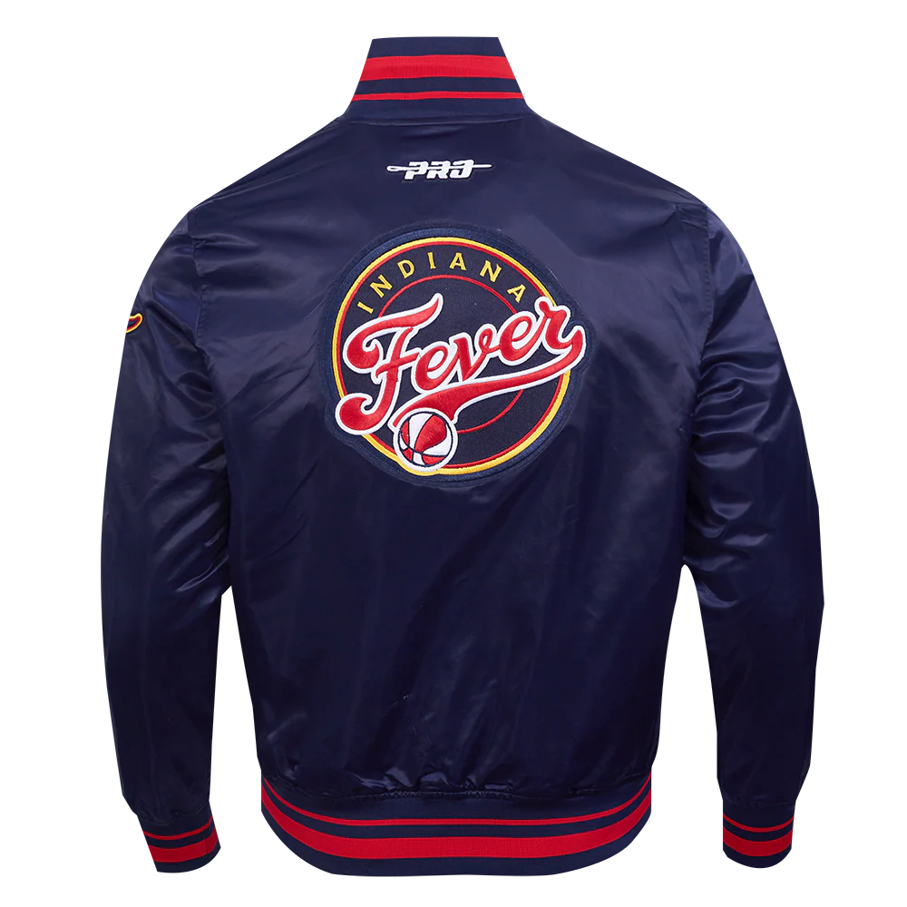 WNBA INDIANA FEVER CITY RANSOM MEN'S RIB SATIN JACKET (MIDNIGHT NAVY/RED/MIDNIGHT NAVY) - Image 3