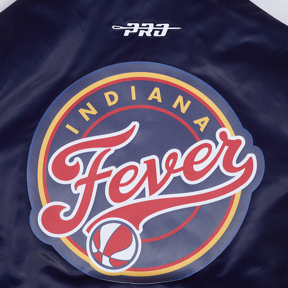WNBA INDIANA FEVER CLASSIC CHENILLE MEN'S SATIN JACKET (NAVY) - Image 7