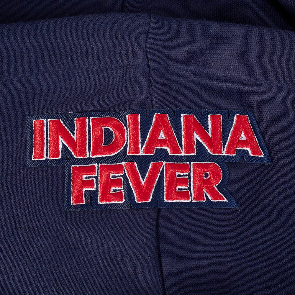 WNBA INDIANA FEVER CITY RANSOM WOMEN'S RIB FLEECE CROPPED PULLOVER HOODIE (MIDNIGHT NAVY/RED/MIDNIGHT NAVY) - Image 6