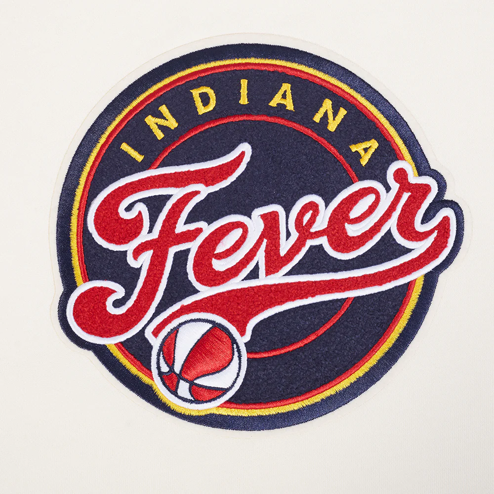WNBA INDIANA FEVER RETRO CLASSICS WOMEN'S RIB FLC CROPPED PO HOODIE (EGGSHELL/ MIDNIGHT NAVY) - Image 5