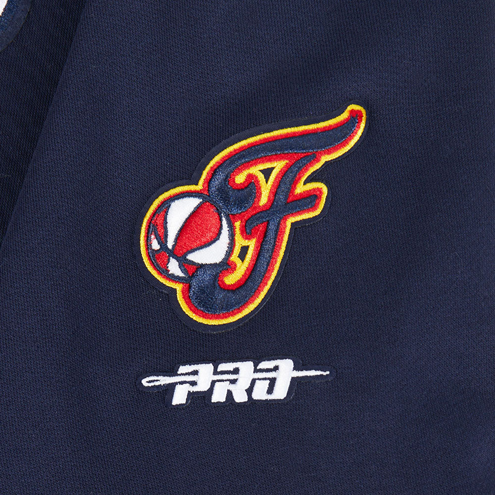 WNBA INDIANA FEVER RETRO CLASSICS WOMEN'S RIB FLEECE CROPPED PULLOVER HOODIE (MIDNIGHT NAVY/RED/MIDNIGHT NAVY) - Image 7