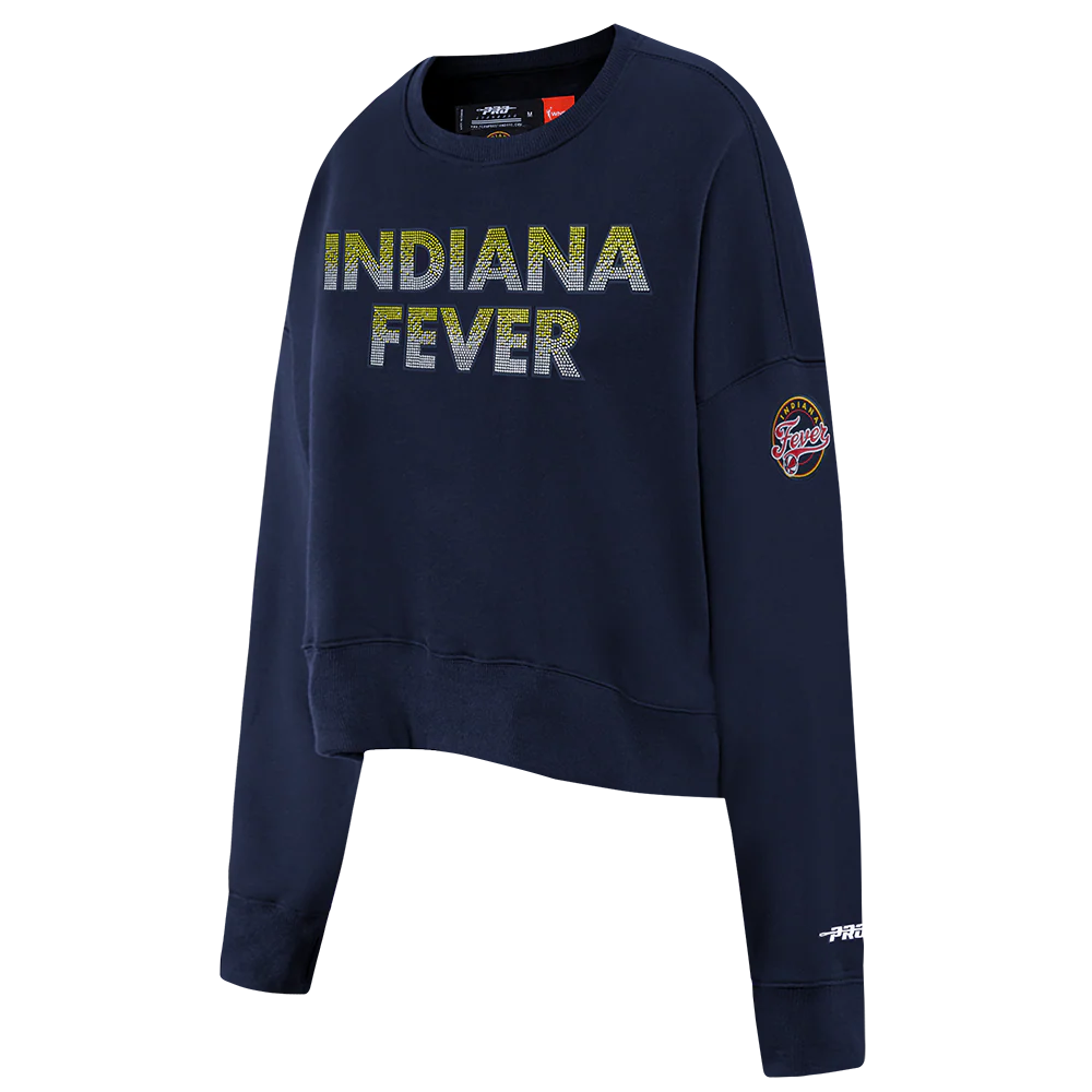 WNBA  INDIANA FEVER JEWELS WOMEN'S FLEECE CREWNECK (MIDNIGHT NAVY) - Image 2