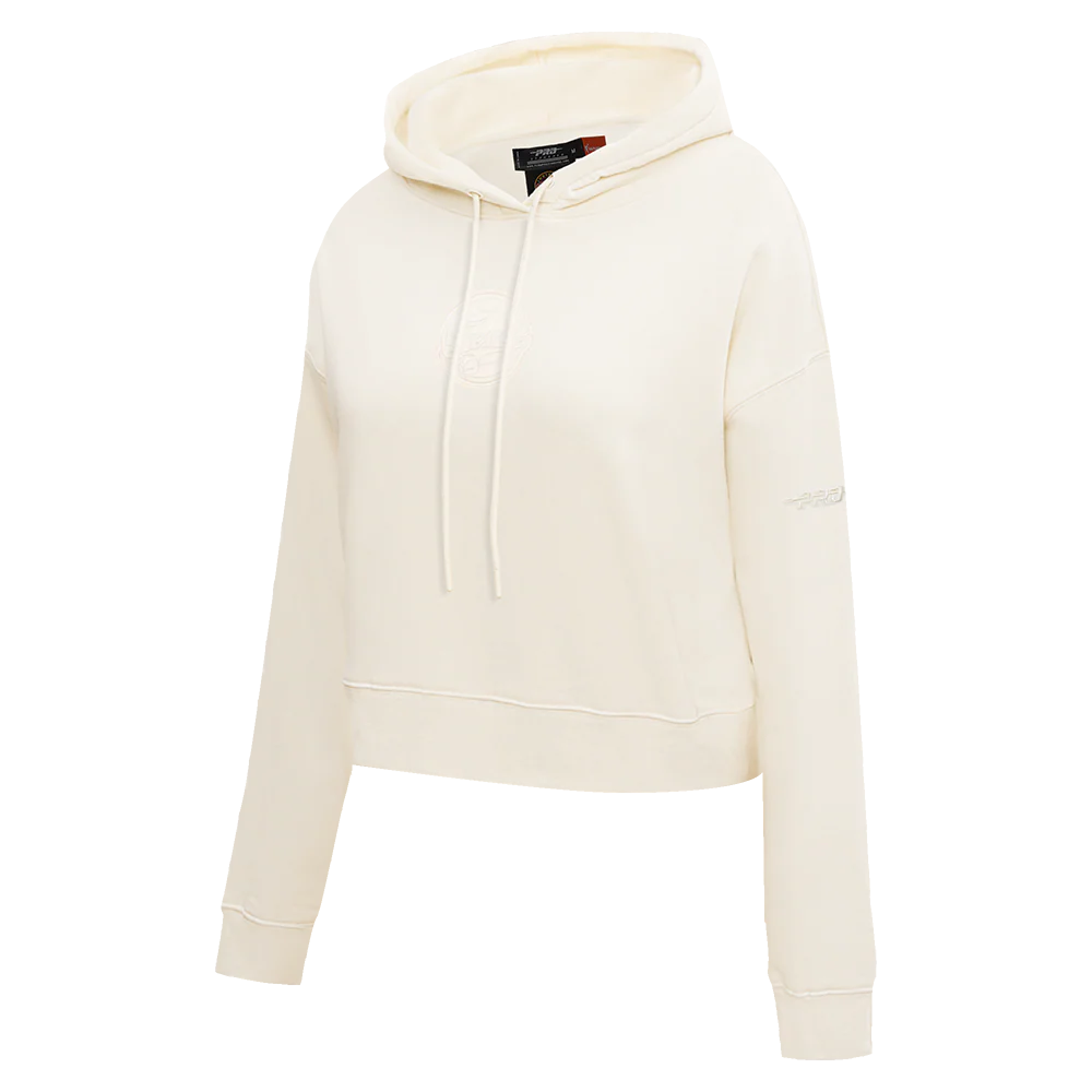 WNBA INDIANA FEVER NEUTRAL WOMEN'S CROPPED FLC PO HOODIE (EGGSHELL) - Image 2
