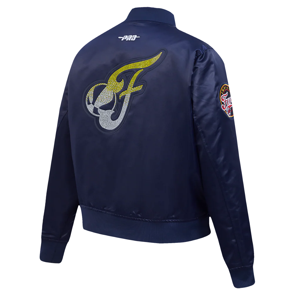 WNBA INDIANA FEVER JEWELS WOMEN'S SATIN JACKET (MIDNIGHT NAVY) - Image 4