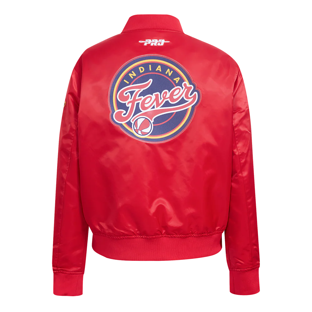 WNBA INDIANA FEVER CLASSIC ESSENTIALS WOMEN'S SATIN JACKET (RED) - Image 3