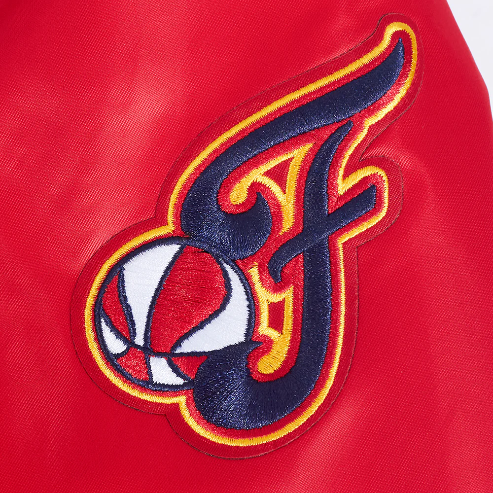 WNBA INDIANA FEVER CLASSIC ESSENTIALS WOMEN'S SATIN JACKET (RED) - Image 5