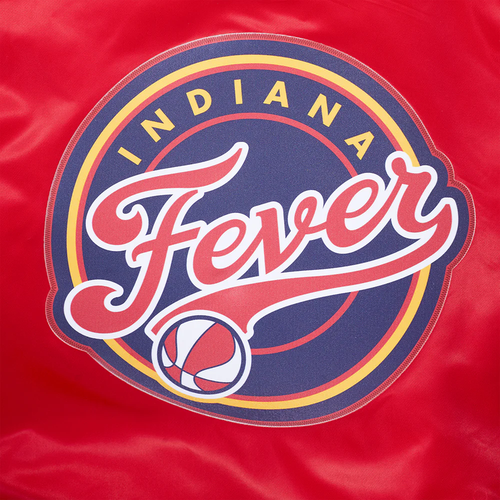 WNBA INDIANA FEVER CLASSIC ESSENTIALS WOMEN'S SATIN JACKET (RED) - Image 6