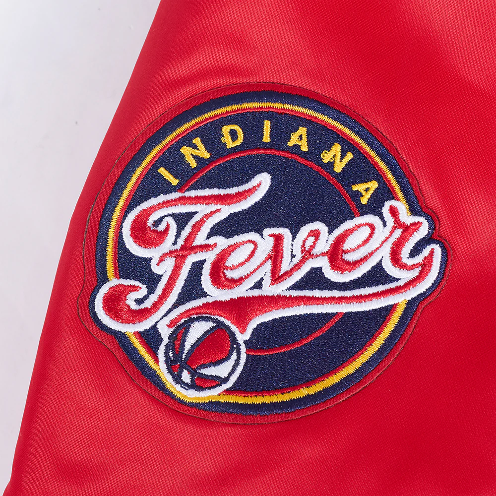 WNBA INDIANA FEVER CLASSIC ESSENTIALS WOMEN'S SATIN JACKET (RED) - Image 7