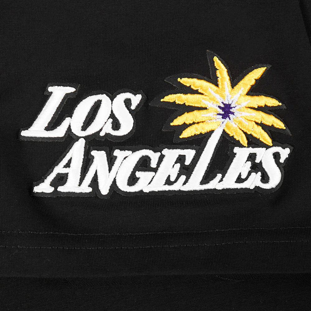 WNBA LOS ANGELES SPARKS CLASSIC CHENILLE MEN'S SINGLE JERSEY TEE (BLACK) - Image 5