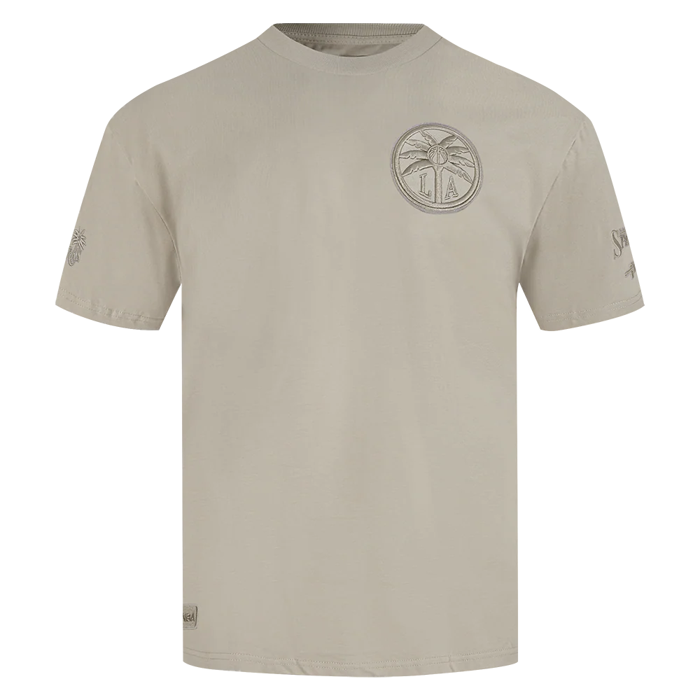 WNBA LOS ANGELES SPARKS NEUTRAL MEN'S COTTON JERSEY DROP SHOULDER TEE (TAUPE) - Image 3