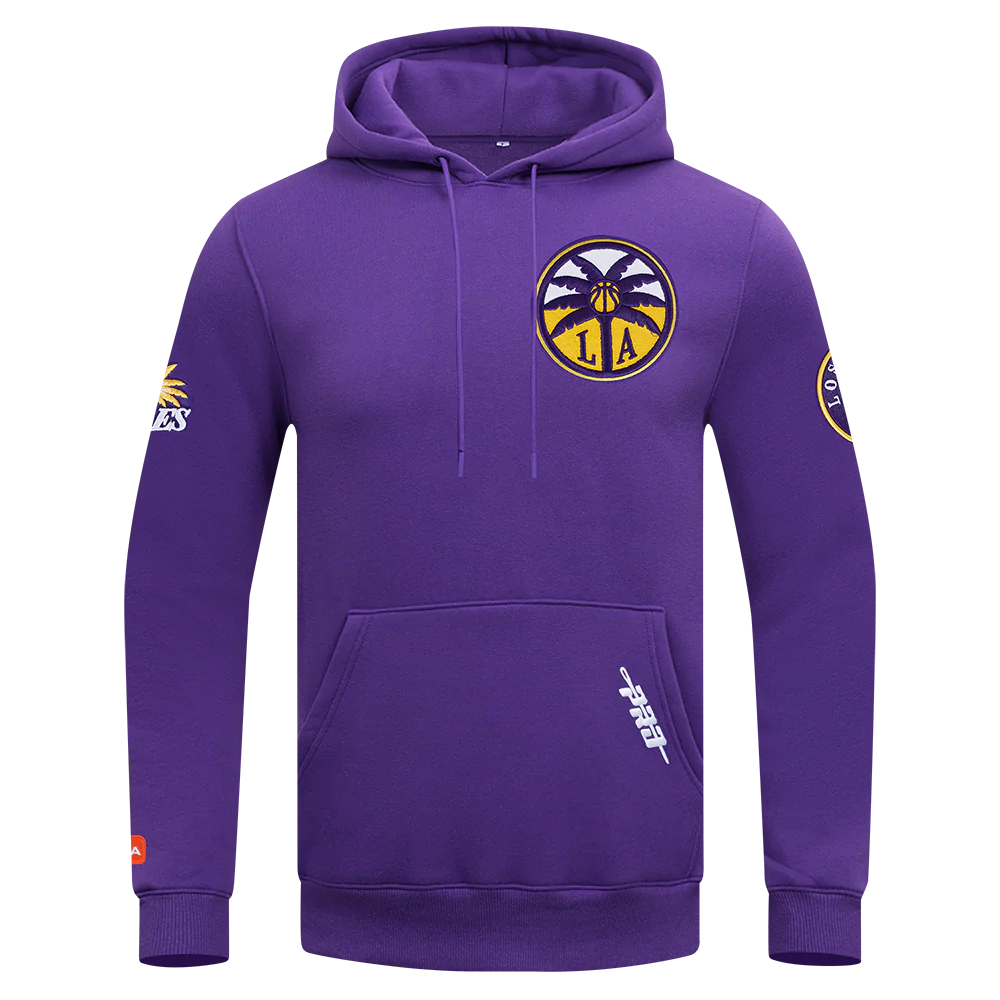 WNBA LOS ANGELES SPARKS CLASSIC CHENILLE MEN'S DOUBLE KNIT PULLOVER HOODIE (PURPLE)