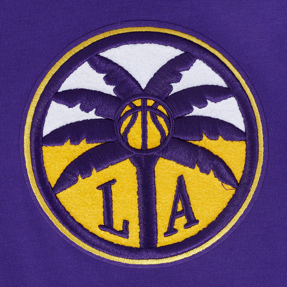 WNBA LOS ANGELES SPARKS CLASSIC CHENILLE MEN'S DOUBLE KNIT PULLOVER HOODIE (PURPLE) - Image 5