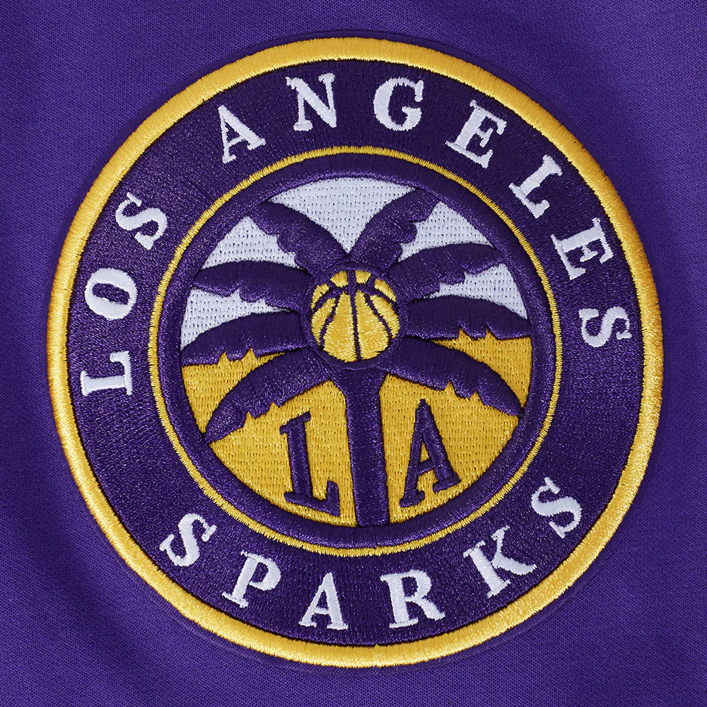 WNBA LOS ANGELES SPARKS CLASSIC CHENILLE MEN'S DOUBLE KNIT PULLOVER HOODIE (PURPLE) - Image 8