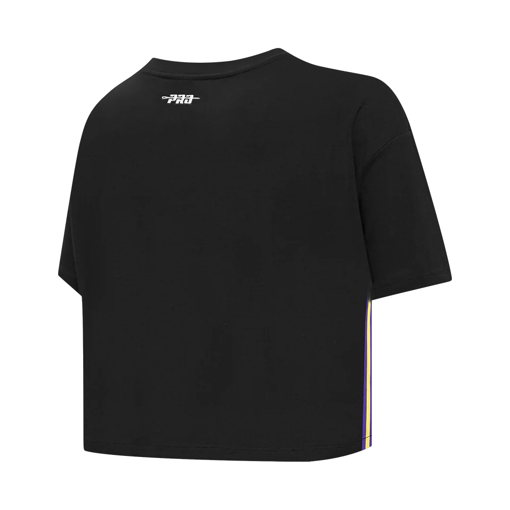 WNBA LOS ANGELES SPARKS RETRO CLASSICS WOMEN'S SINGLE JERSEY BOXY TEE (BLACK) - Image 6